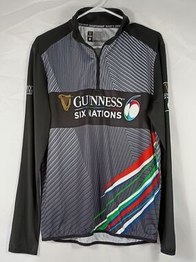 EUC Guinness Six Nations 1/4 Zip Performance Long Sleeve Top Size Large Rugby